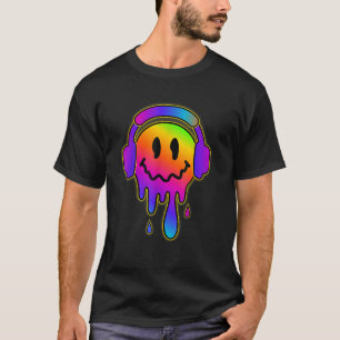 T-shirt Casques de visage souriant fondu drôle Vacat été