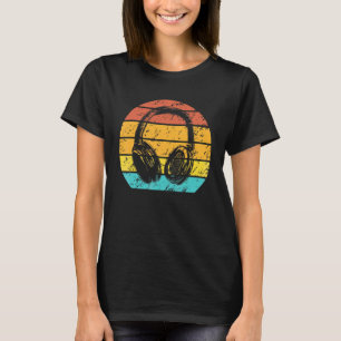 T-shirt Casques Dj Retro Producteur De Musique