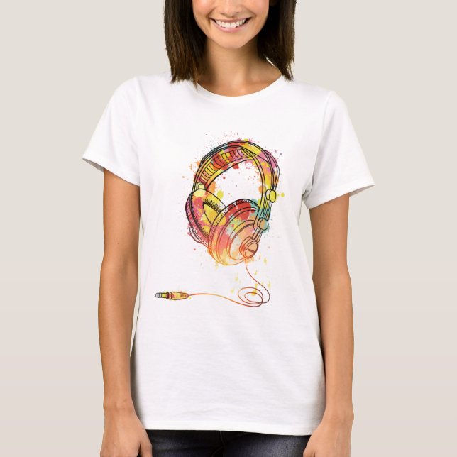 T-shirt Casques filaires multicolores (Devant)