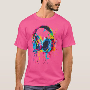 T-shirt Casques Musique Dj Musique Casques Splash Edm Mu