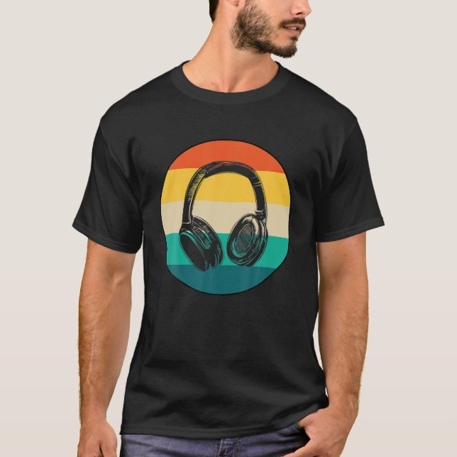 T-shirt Casques Musique Lover Producteur DJ Cadeaux DJ Ret (Devant)