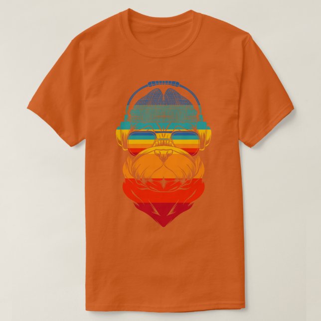 T-shirt Casques rétro Carlin chien (Design devant)