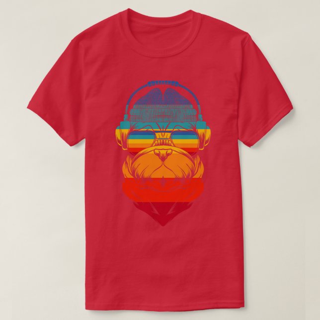 T-shirt Casques rétro Carlin chien (Design devant)