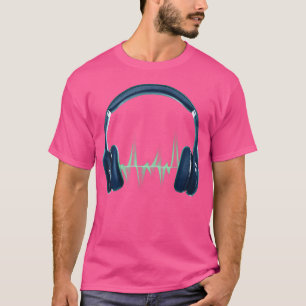 T-shirt Casques Soundwaves Disque Jockey Edphones Dj