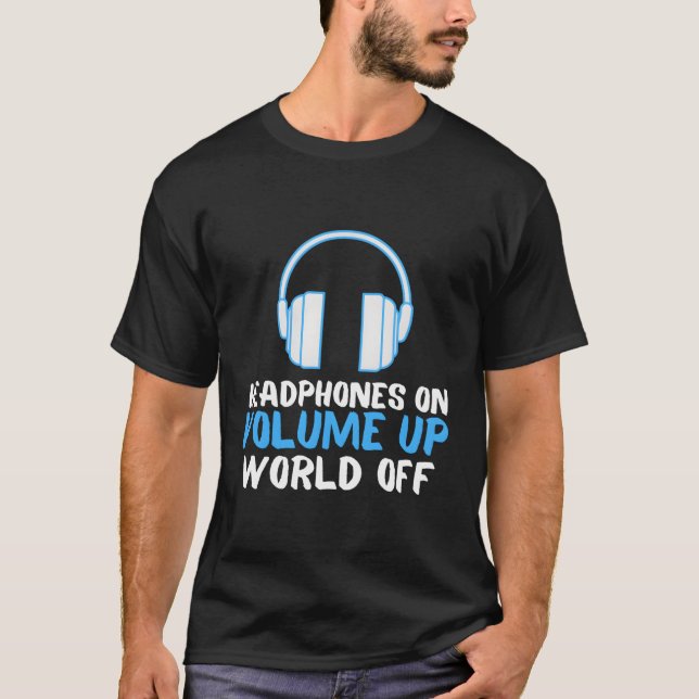 T-shirt Casques sur Volume Up World of Music Lover (Devant)