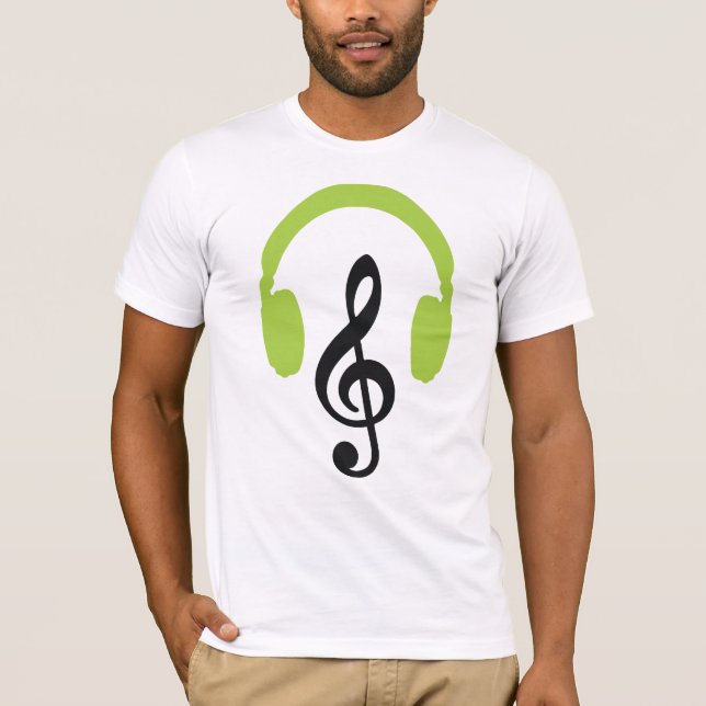T-shirt Casques verts personnalisables Music Lover (Devant)
