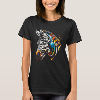 T-shirt Casques Zebra Oeuvre Musique Animale Motif Zebra