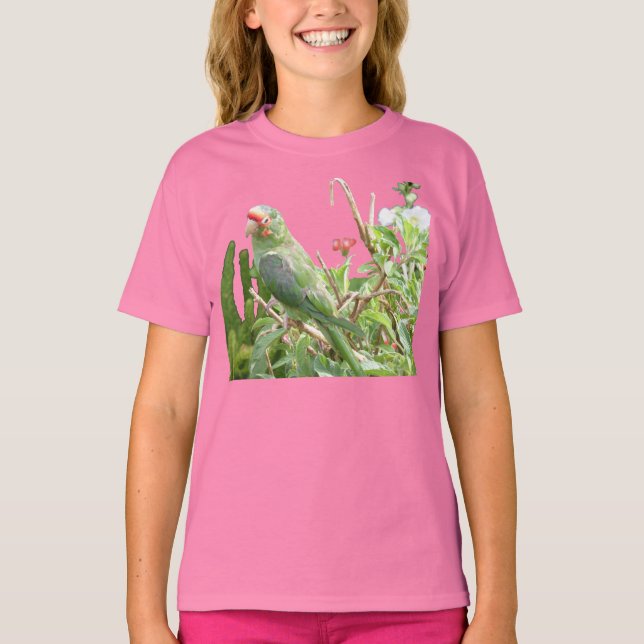 T-shirt Casquette à manches  vert Lorikeet (Devant)