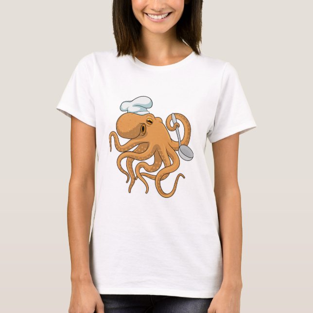 T-shirt Casquette chef Octopus Cook (Devant)