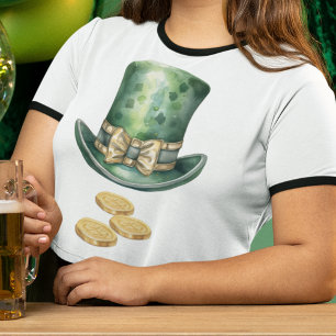 T-shirt Casquette Dark Green Leprechaun avec pièces d'or