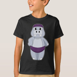 T-shirt Casquette de bain Hippopotame natant