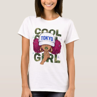 T-shirt Casquette de baseball Cool Girl Tokyo Camo Typogra