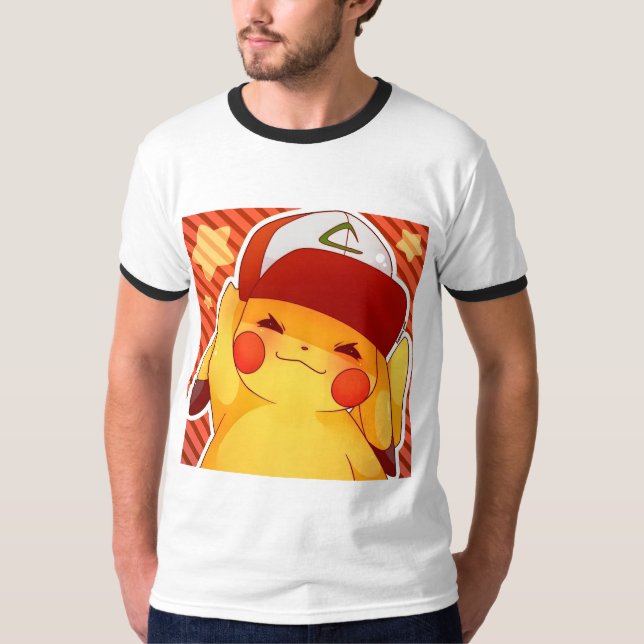 T-shirt Casquette de dresseur Pikachu  (Devant)
