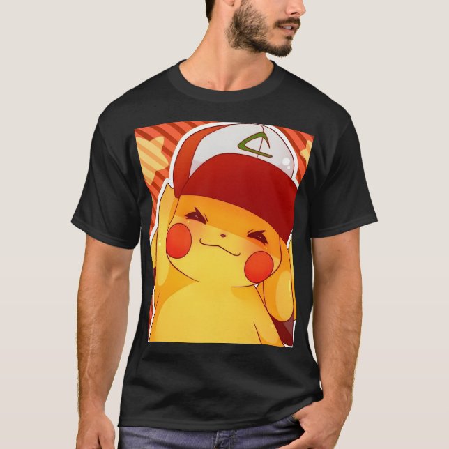 T-shirt Casquette de dresseur Pikachu  (Devant)