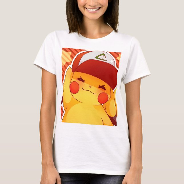 T-shirt Casquette de dresseur Pikachu  (Devant)