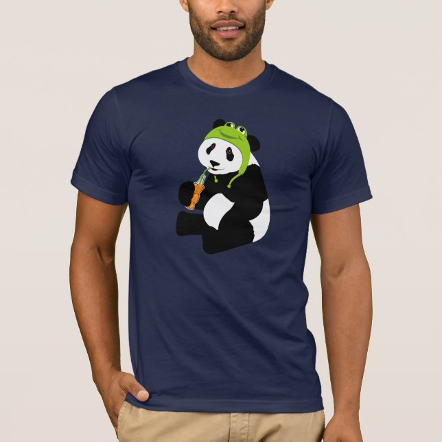 T-shirt Casquette de grenouille de panda (Devant)