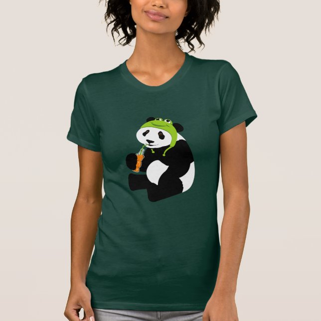 T-shirt Casquette de grenouille de panda (Devant)
