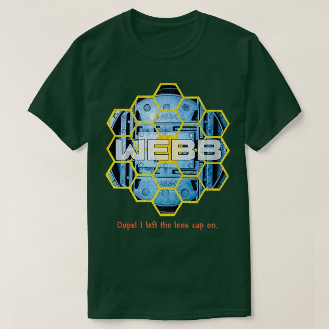 T-shirt Casquette de lentilles du télescope spatial James  (Design devant)