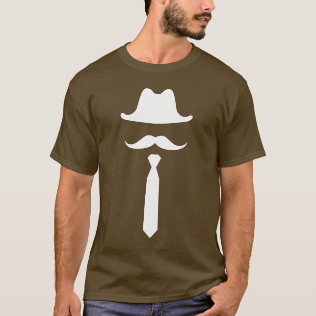 T-shirt Casquette de Mustache et Cowboy (Devant)