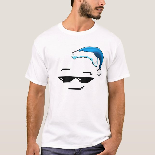 T-shirt Casquette de Noël bleu Swag (Devant)