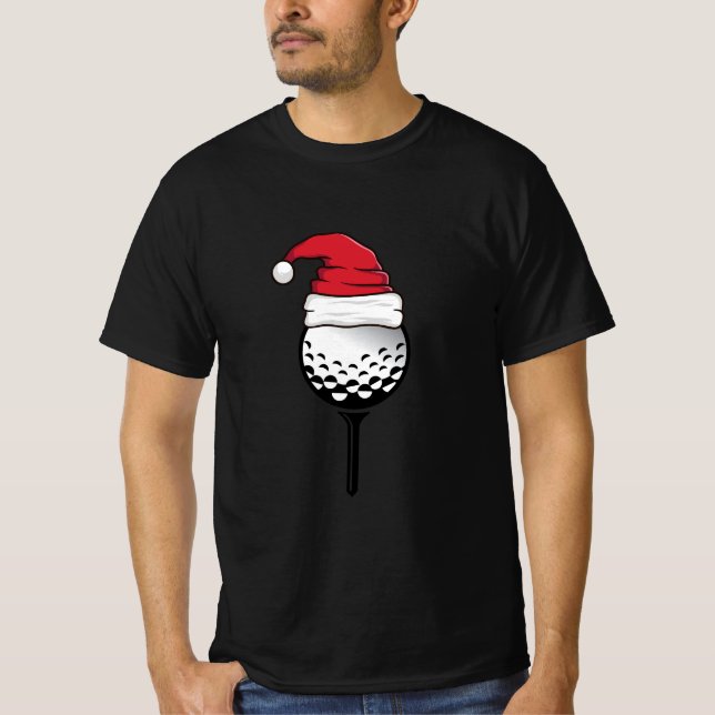 T-shirt Casquette de Noël de balle de golf (Devant)