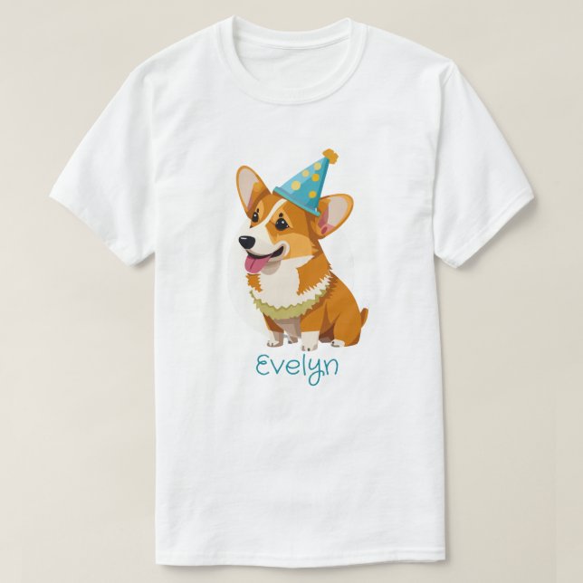 T-shirt Casquette de parti personnalisé Welsh Corgi (Design devant)