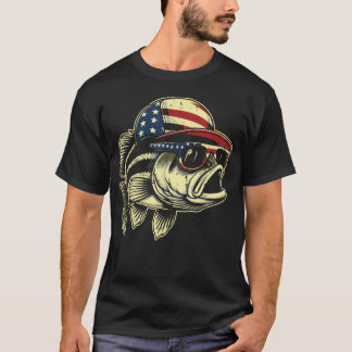 T-shirt Casquette de pêcheur de basses USA