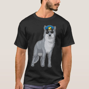 T-shirt Casquette de police de police de loup