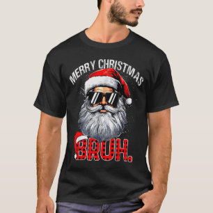 T-shirt Casquette de Santa drôle de Noël à carreaux rouges