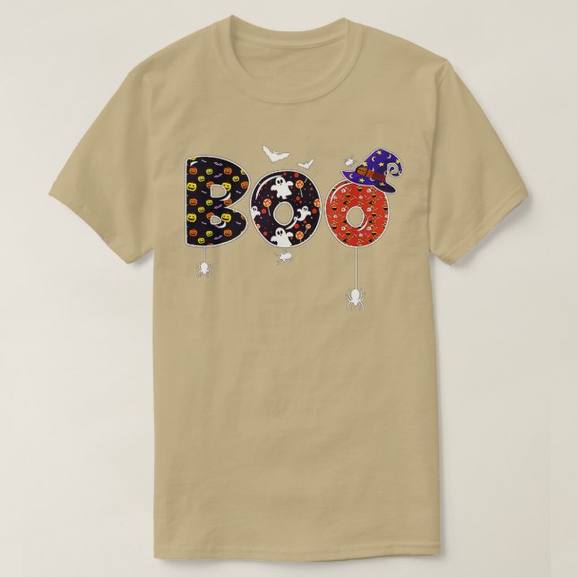 T-shirt Casquette De Sorcière De Boo Avec Araignées Et Cha (Design devant)