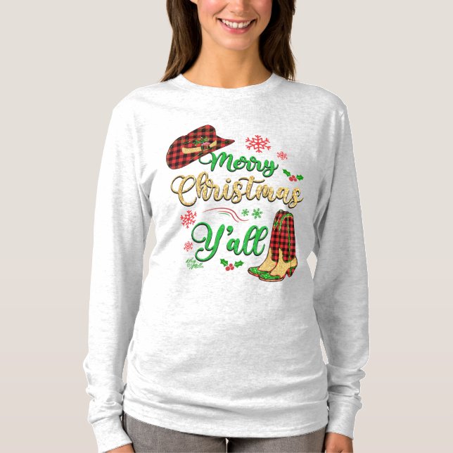 T-shirt Casquette et bottes de Noël (Devant)