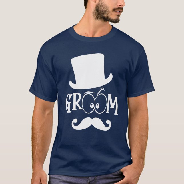 T-shirt Casquette Groom Cute Fiançailles Mariage Bachelor  (Devant)