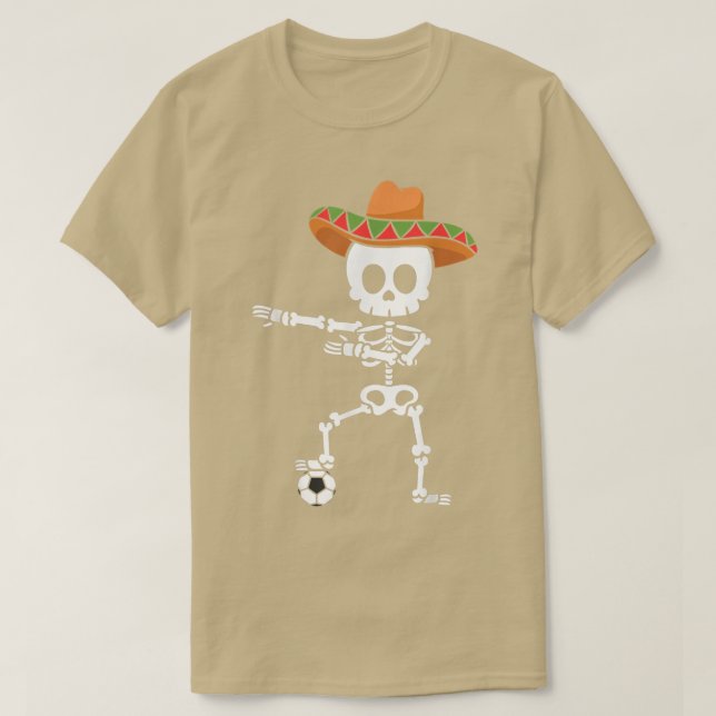 T-shirt Casquette mexicain Squelette Soccer Cinco De Mayo  (Design devant)
