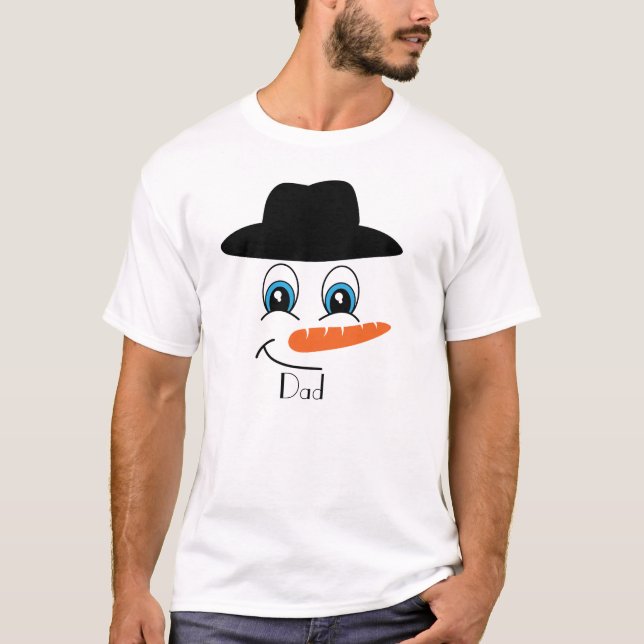 T-shirt Casquette noir Snowman personnalisé avec nom perso (Devant)