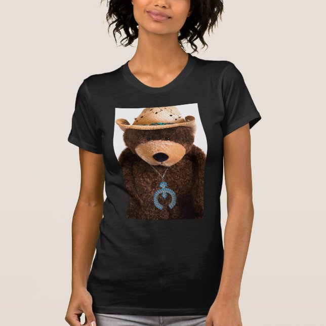 T-shirt Casquette occidental de turquoise d'ours de (Devant)
