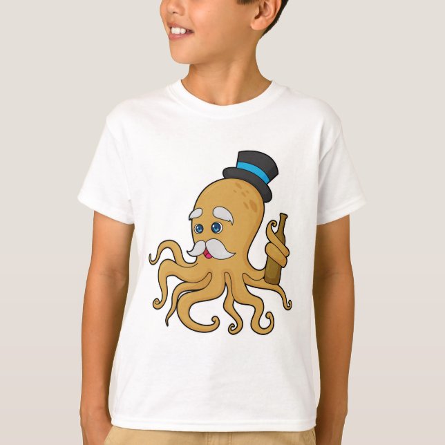 T-shirt Casquette Octopus Gentleman (Devant)