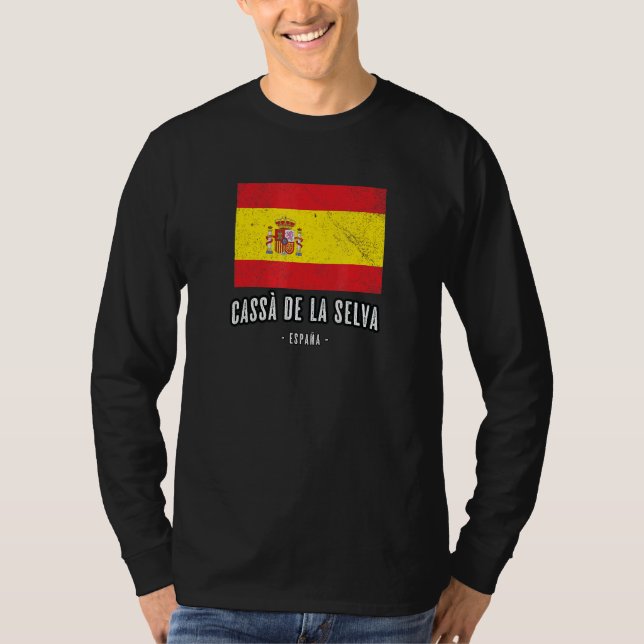 T-shirt Cass De La Selva Espagne Es Drapeau Ville - Bander (Devant)
