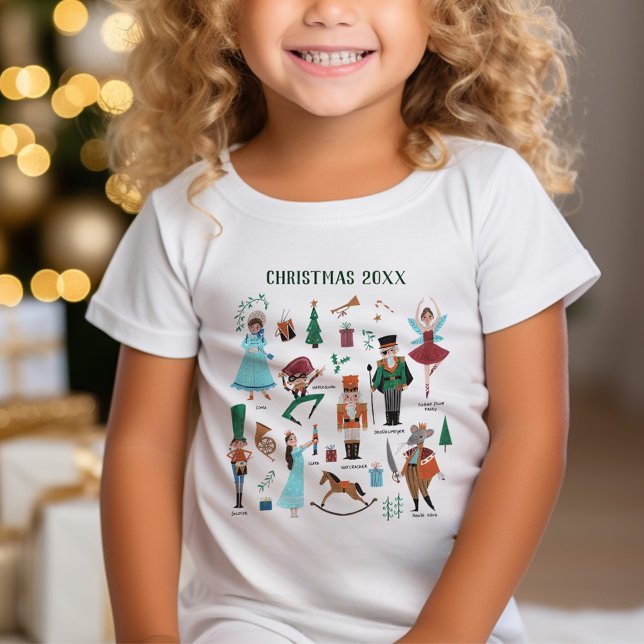 T-Shirt Casse-noisette Personnages de ballon mignon Noël (Nutcracker Ballet characters cute Christmas T-Shirt)