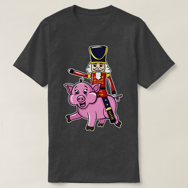 T-shirt Casse-Noisette Poupée équitation Cochon (Design devant)