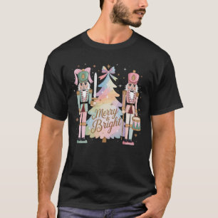 T-shirt Casse-noix roses Noël Arbre Coquette Nœud Noël