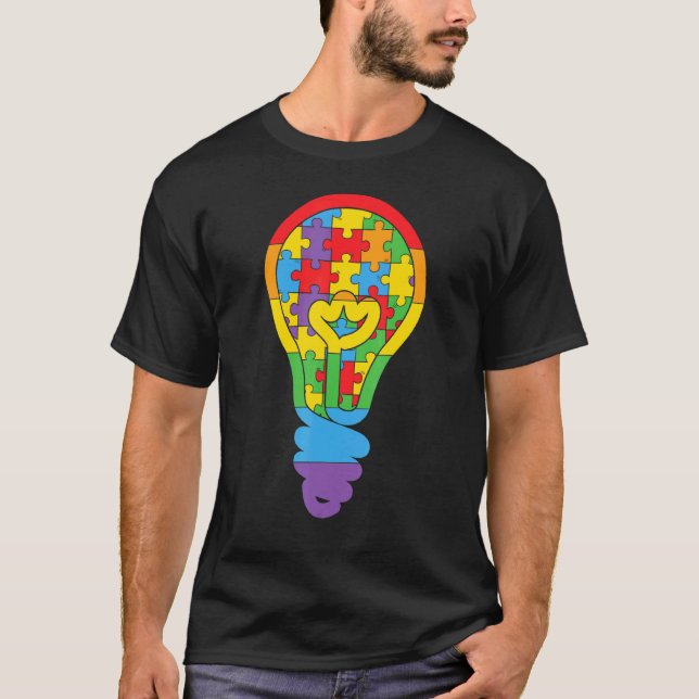T-shirt Casse-tête de l'ampoule de l'autisme (Devant)