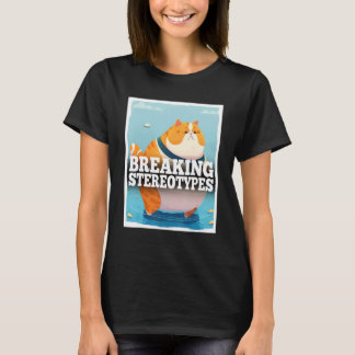T-shirt Casser les Stéréotypes Chat Flottant Fluffy Chat_1