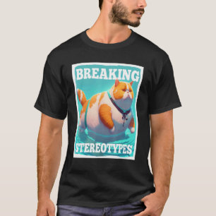 T-shirt Casser les Stéréotypes Chat Flottant Fluffy Chat_3