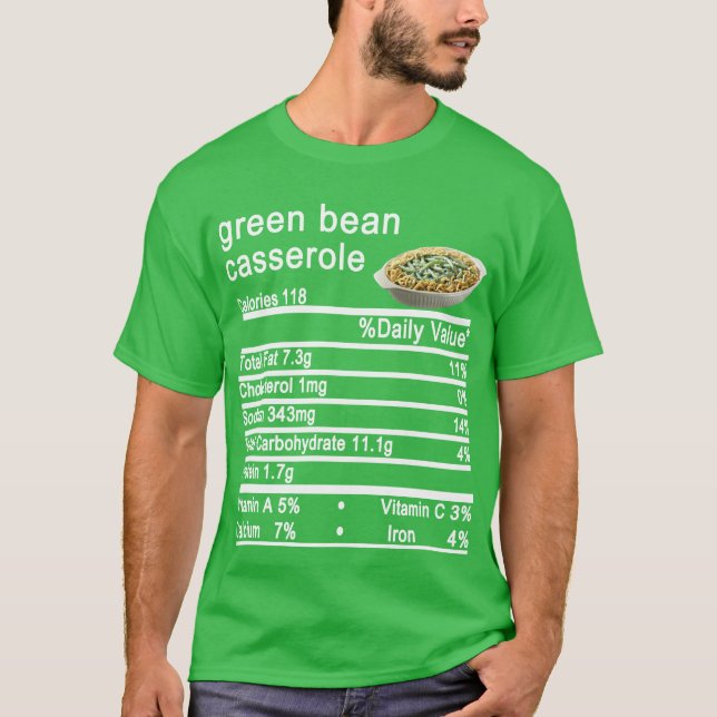 T-shirt casserole de haricots verts Nutrition Félicitation (Devant)