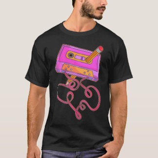 T-shirt Cassette 80S Crayon Crayon 1980S Throwback Music S