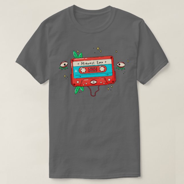 T-shirt cassette audio rétro Midwest Emo (Design devant)