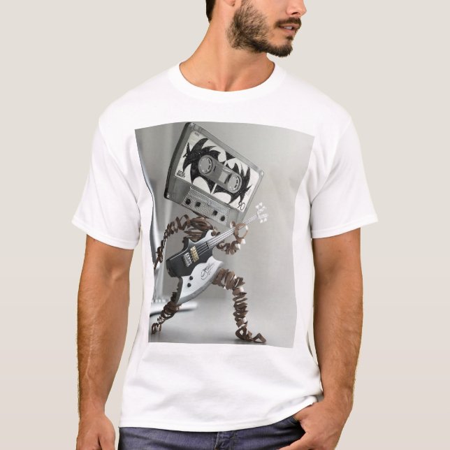 T-shirt Cassette homme jouant de la guitare (Devant)