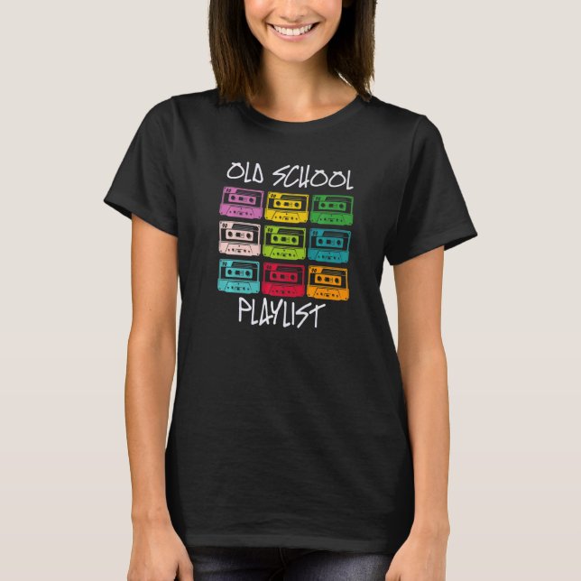 T-shirt Cassette Tape 80s Old School Playlist (Devant)