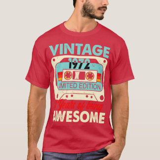 T-shirt Cassette Vintage 1972 51 Ans D'Être Impressionnant
