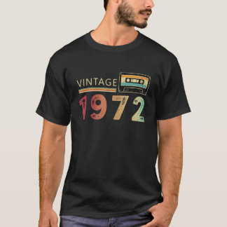 T-shirt Cassette vintage 1972 Anniversaire 50 Ans Pour Moi